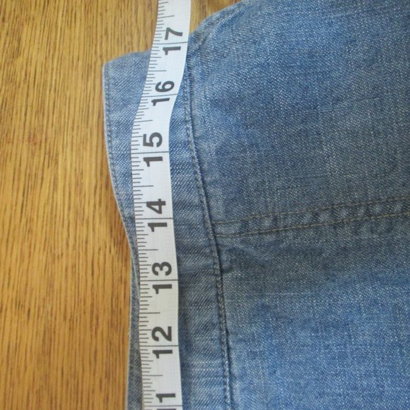 EDDIE BAUER Blue Chambray Denim Knee Length Skirt sz 12 - Picture 6 of 7
